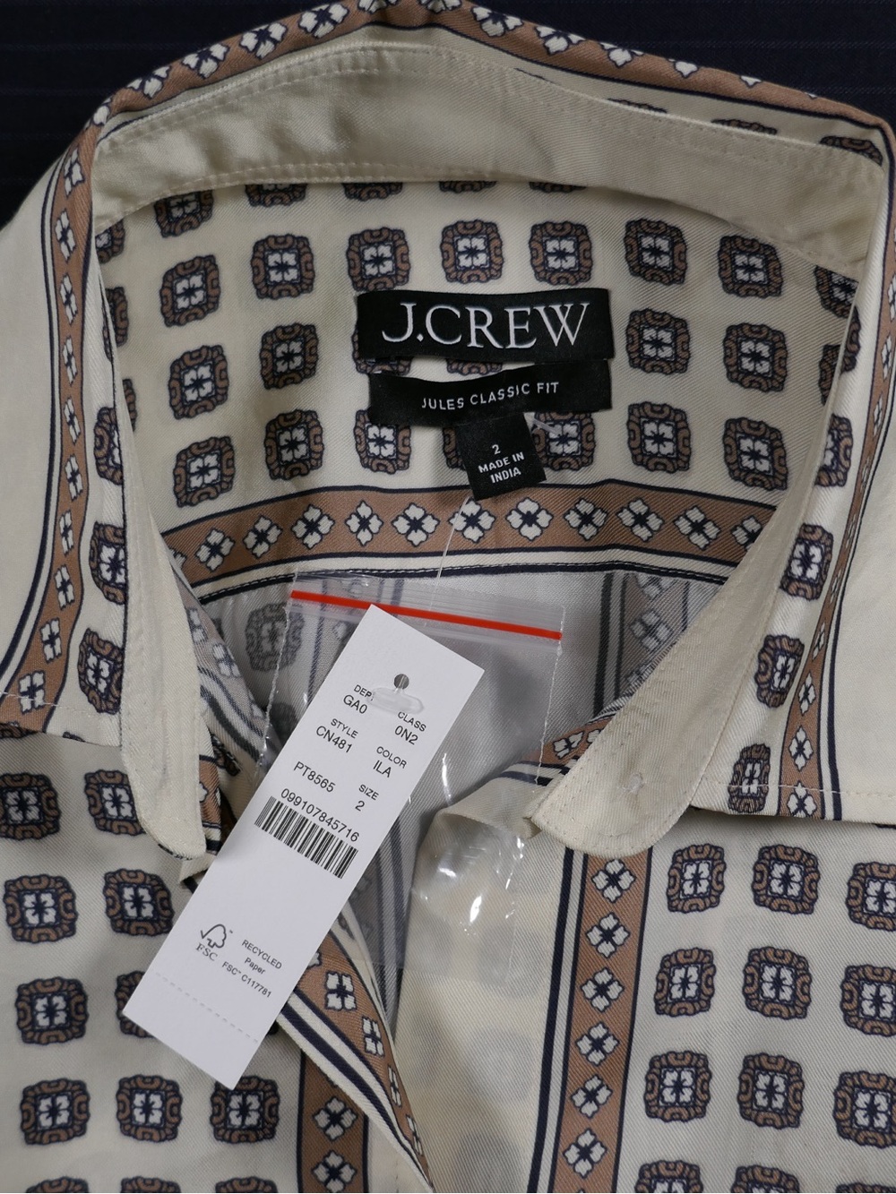 NWT Jules classic-fit shirt in foulard print - Size 2 - Picture 13 of 16